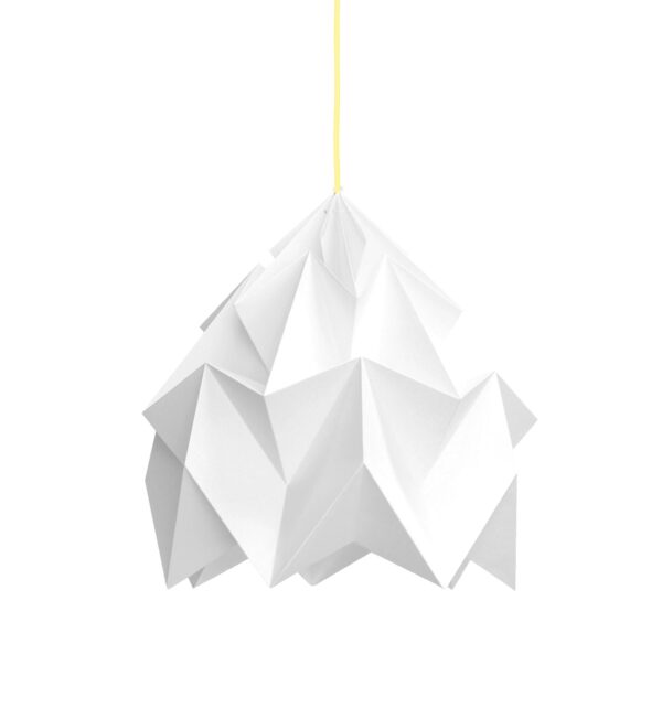 Paper origami pendant lamp Moth XL white