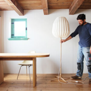 Martijn from Studio Tumult with the Thistle floor lamp